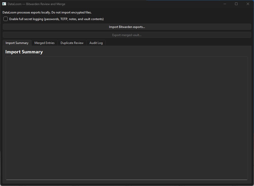 DataLoom desktop application